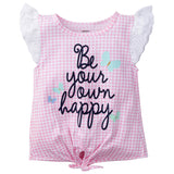 Girls "Be Your Own Happy" Short Sleeve Top-Gerber Childrenswear Wholesale