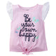 Girls "Be Your Own Happy" Short Sleeve Top-Gerber Childrenswear Wholesale