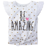 2-Pack Girls Unicorn & Be Amazing Fashion Tops-Gerber Childrenswear Wholesale