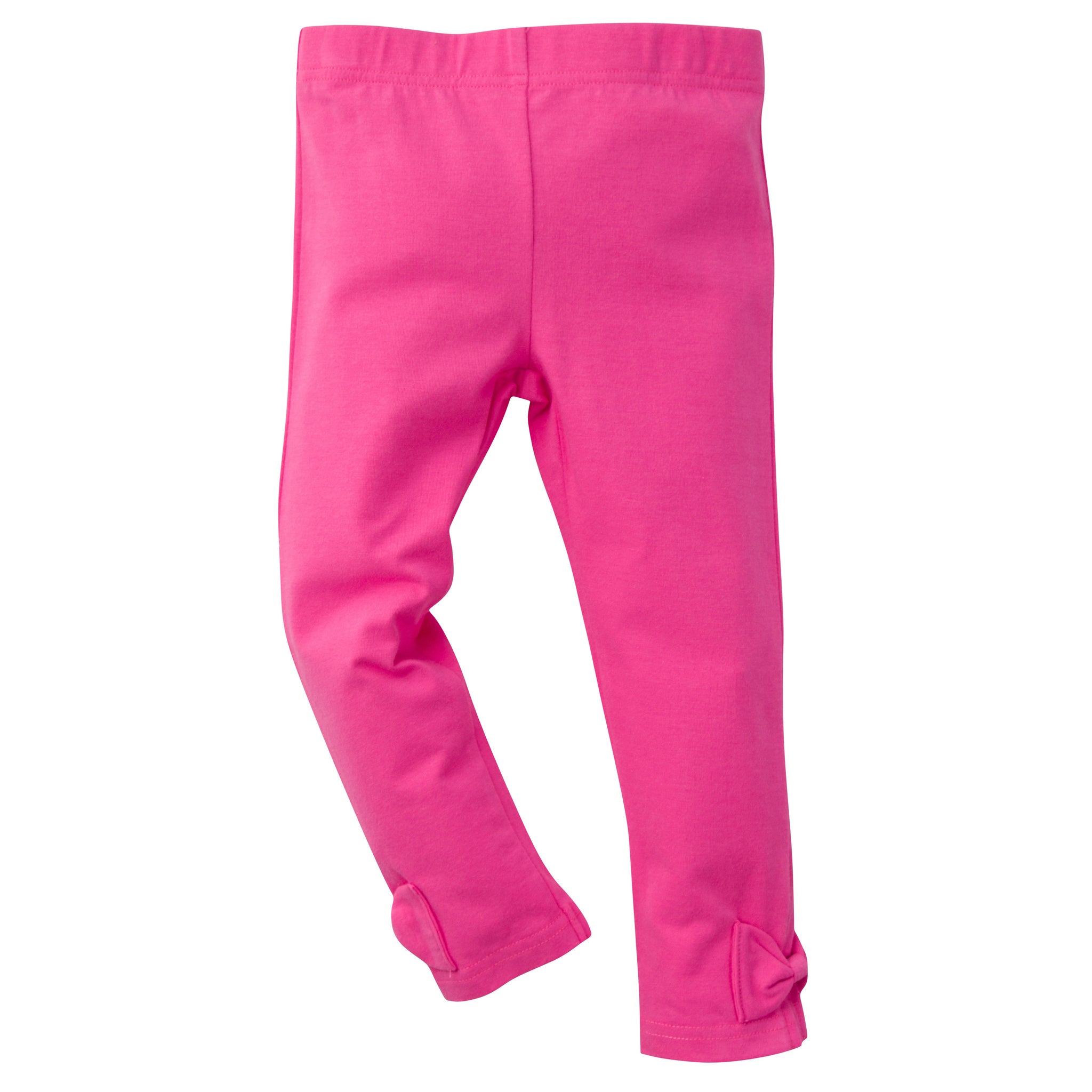 Girls Hot Pink Bow Leggings-Gerber Childrenswear Wholesale