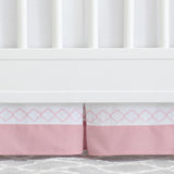 Just Born Dream Crib Skirt, White & Pink Trellis-Gerber Childrenswear Wholesale