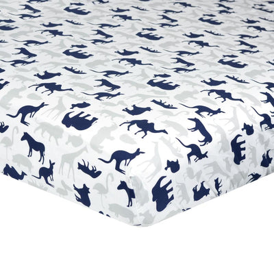 Just Born Dream Fitted Crib Sheet, Navy Jungle-Gerber Childrenswear Wholesale