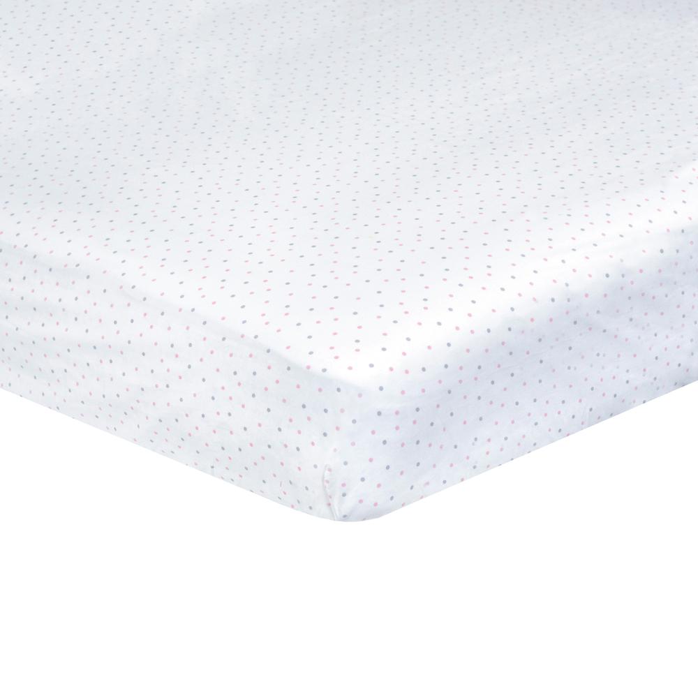 Just Born Dream Fitted Crib Sheet, Pink Dots-Gerber Childrenswear Wholesale