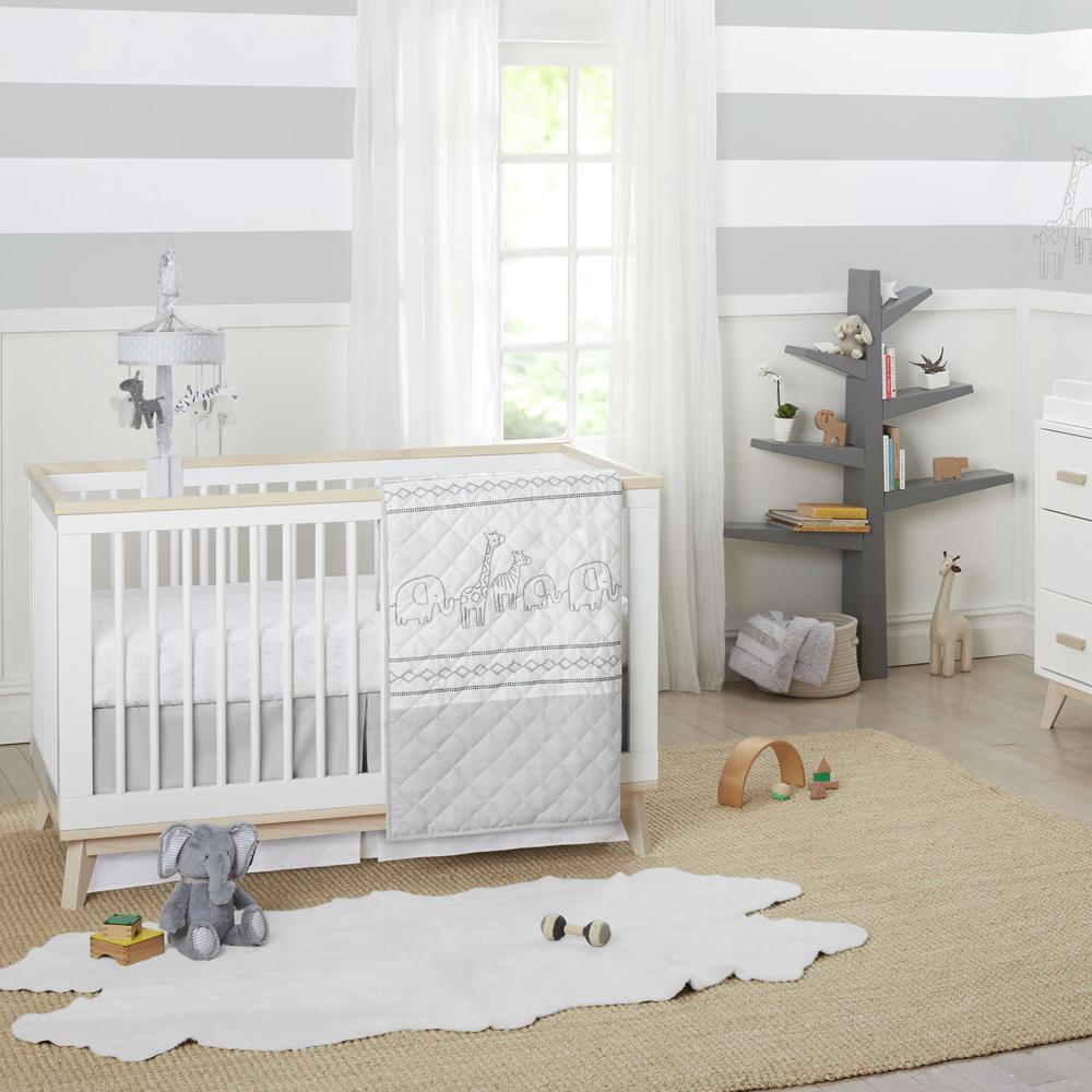 Just Born "Big Dreamer" Neutral 3-piece Crib Bedding Set-Gerber Childrenswear Wholesale