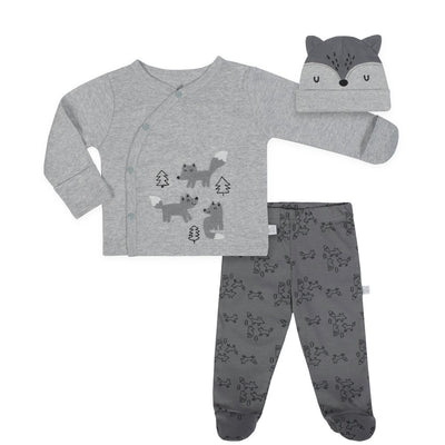 Just Born® Boy Fox 3-Piece Organic Take me Home Outfit-Gerber Childrenswear Wholesale