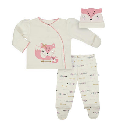 Just Born® Girl Fox 3-Piece Organic Take me Home Outfit-Gerber Childrenswear Wholesale