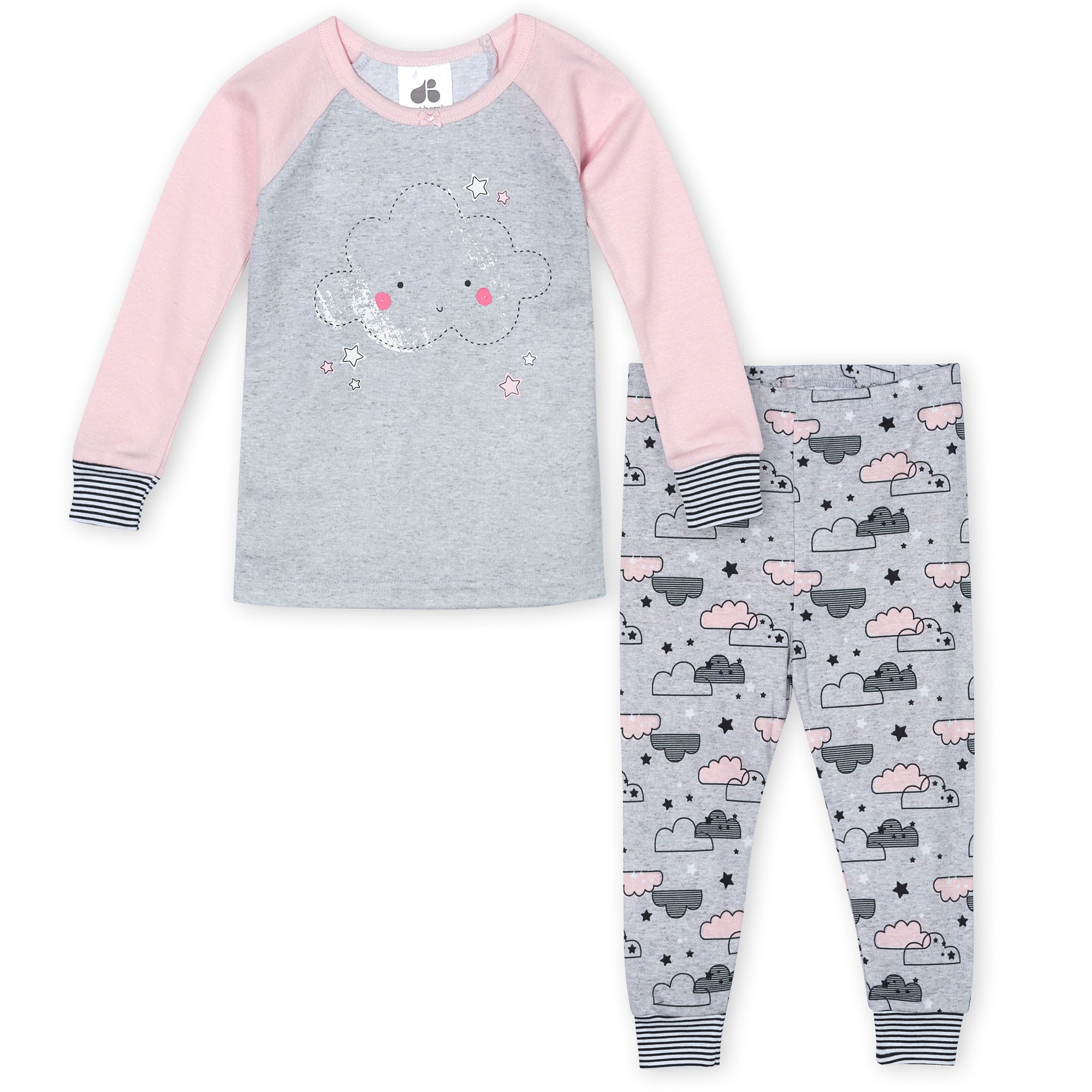 2-Piece Toddler Girls Clouds Organic Pajamas-Gerber Childrenswear Wholesale