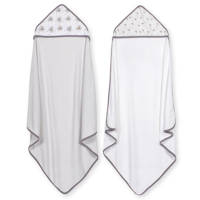 2-Pack Baby Neutral Counting Sheep Hooded Towels-Gerber Childrenswear Wholesale