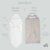 Just Born Neutral Baby 2-pack Hooded Towels-Gerber Childrenswear Wholesale