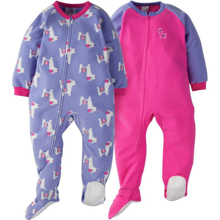 2-Pack Toddler Girl Purple Llama Blanket Sleepers-Gerber Childrenswear Wholesale