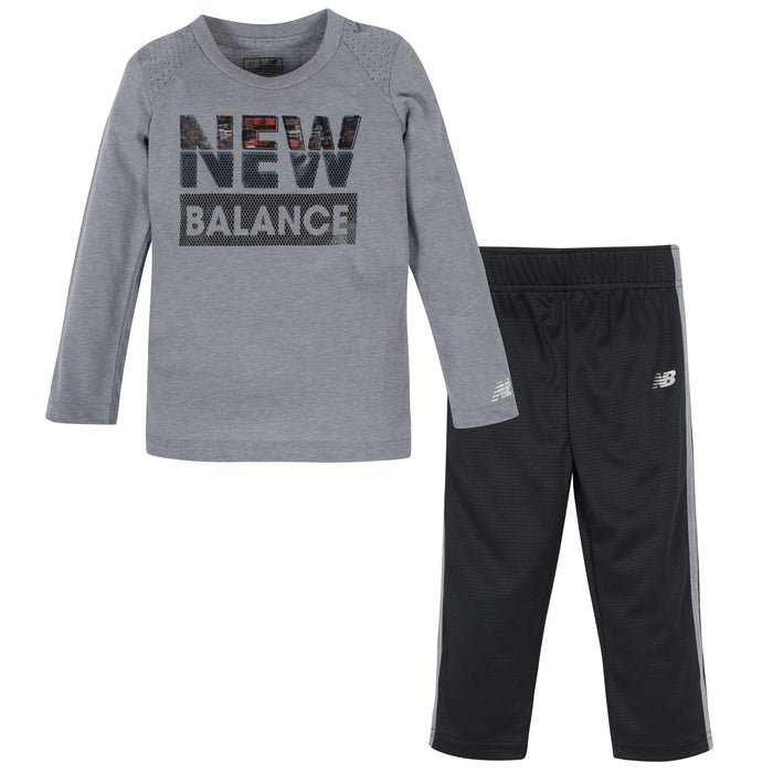 2-Piece Boys' Grey and Black Long Sleeve Shirt and Pant Set-Gerber Childrenswear Wholesale