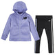 2-Piece Girls' Clear Amethyst and Black Hooded Jacket and Tight Set-Gerber Childrenswear Wholesale