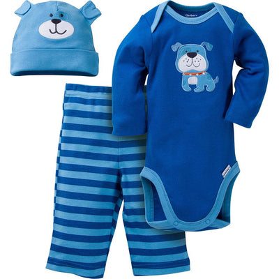 3-Piece Boys Dog Bodysuit & Pant Set-Gerber Childrenswear Wholesale