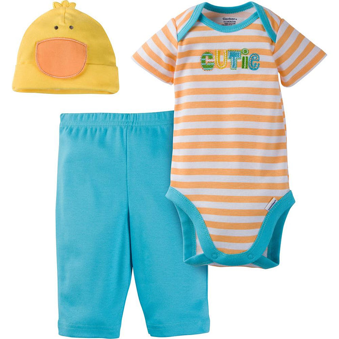 3-Piece Neutral Duck Bodysuit & Pant Set-Gerber Childrenswear Wholesale