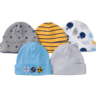 5-Pack Boys Sports Themed Caps-Gerber Childrenswear Wholesale