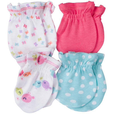 4-Pack Girls Little Bird Mittens-Gerber Childrenswear Wholesale