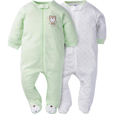 2-Pack Neutral Mint Green Bear Sleep N' Play-Gerber Childrenswear Wholesale
