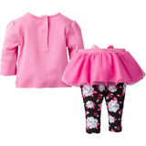 2-Piece Girls Roses Top & Tutu Leggings Set-Gerber Childrenswear Wholesale