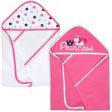 2-Pack Girls Princess Terry Hooded Towels-Gerber Childrenswear Wholesale