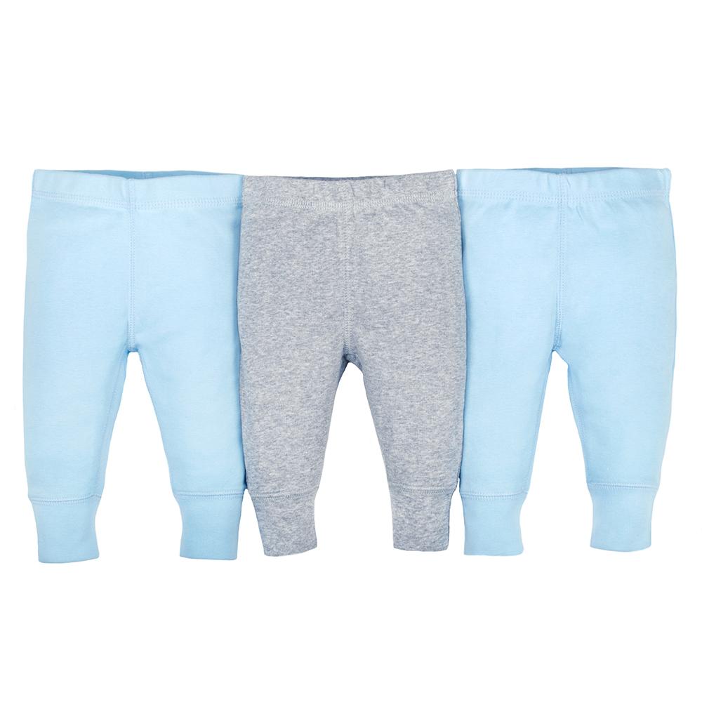 3-Pack Organic Boys Blue & Grey Active Pants-Gerber Childrenswear Wholesale
