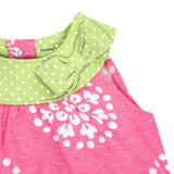 3-Piece Girls Lime Green & Pink Dress Set With Reversible Hat-Gerber Childrenswear Wholesale