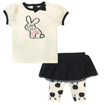 2-piece Girls Bunny Shirt & Tutu Capri Set-Gerber Childrenswear Wholesale