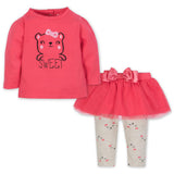 2-Piece Sweet Bear Girls Top & Tutu Leggings Set-Gerber Childrenswear Wholesale
