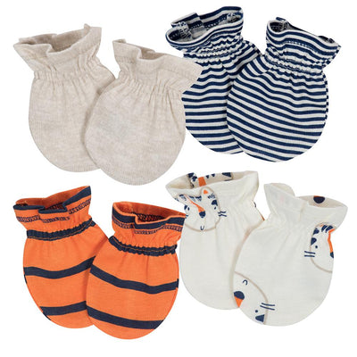 4-Pack Boys Tiger Themed Mittens-Gerber Childrenswear Wholesale