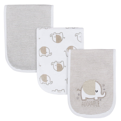 3-Pack Neutral Elephant Burp Cloths-Gerber Childrenswear Wholesale