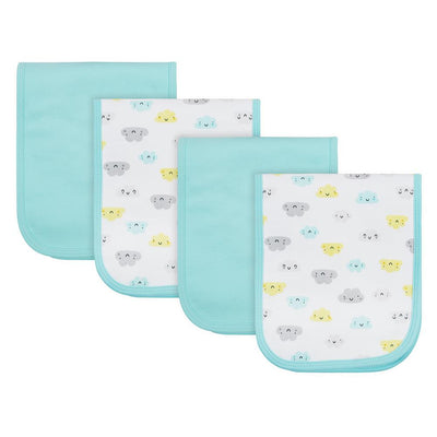 4-Pack Neutral Clouds Interlock/Terry Burp Cloths-Gerber Childrenswear Wholesale