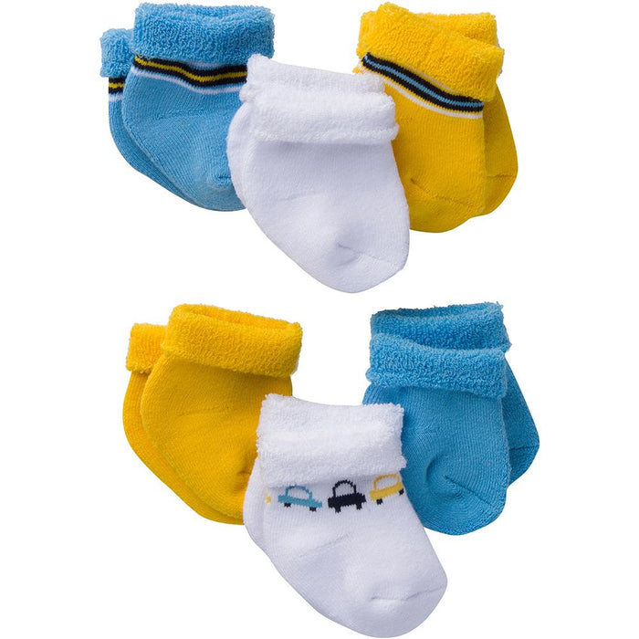6-Pack Boys Yellow & Blue Terry Socks-Gerber Childrenswear Wholesale