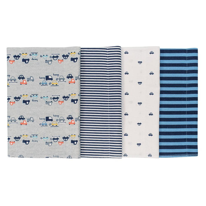 4-Pack Boys Cars Flannel Burp Cloths-Gerber Childrenswear Wholesale