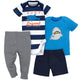 4-Piece Boys Shark Top, Pant & Short Set-Gerber Childrenswear Wholesale