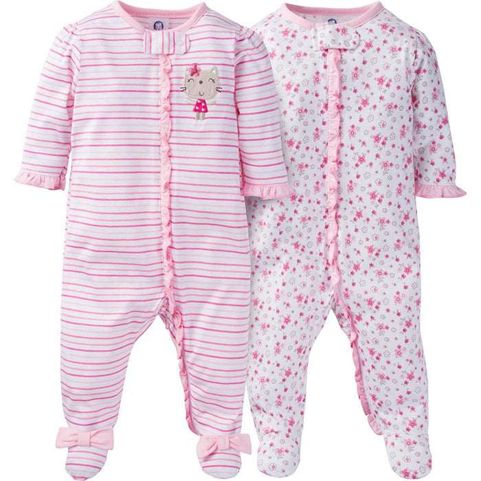 2-Pack Girls Bear Sleep N' Plays-Gerber Childrenswear Wholesale