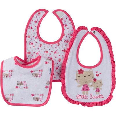 3-Pack Girls Bear Dribbler Bibs-Gerber Childrenswear Wholesale
