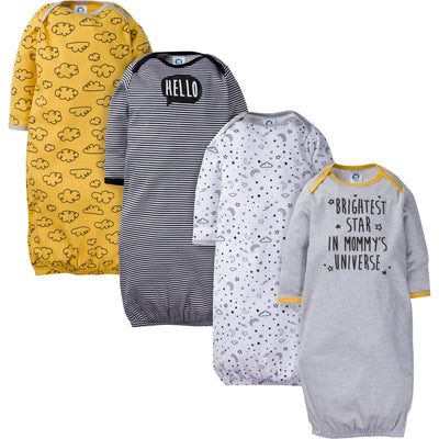 4-Pack Boys Stars Gowns-Gerber Childrenswear Wholesale