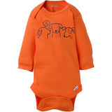 6-Pack Onesies® Brand Baby Boy Navy & Orange Long Sleeve Bodysuits-Gerber Childrenswear Wholesale