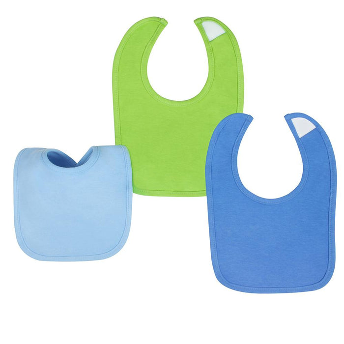 3-Pack Boys Solid Blue & Green Dribbler Bibs-Gerber Childrenswear Wholesale