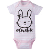 8-Pack Girls Bunny Short-Sleeve Onesies® Bodysuits-Gerber Childrenswear Wholesale