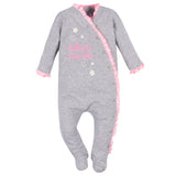 3-Pack Baby Girls Bunny Star Organic Sleep N' Plays-Gerber Childrenswear Wholesale