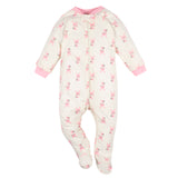 3-Pack Baby Girls Bunny Star Organic Sleep N' Plays-Gerber Childrenswear Wholesale