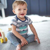 4-Piece Baby Boys Shark Onesies® Bodysuit, Shirt, Pants and Short Set-Gerber Childrenswear Wholesale