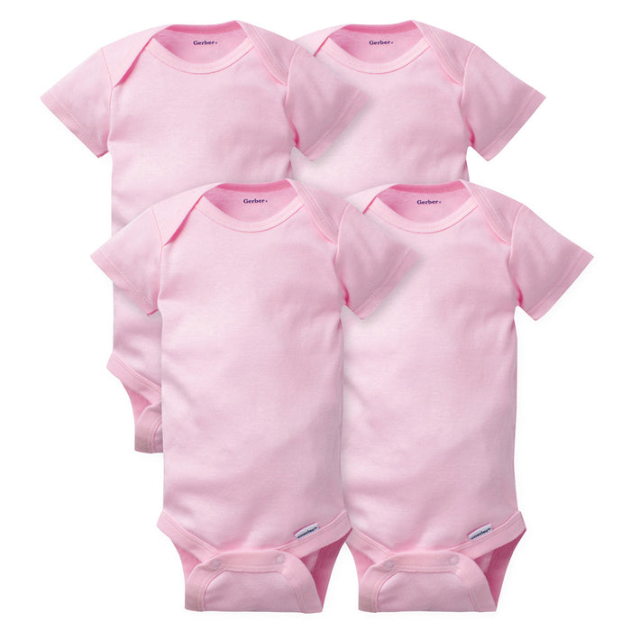4-Pack Craft Pink Onesies®Bodysuits-Gerber Childrenswear Wholesale