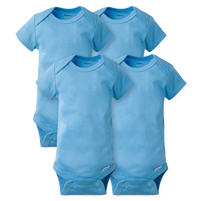 4-Pack Craft Blue Onesies® Bodysuits-Gerber Childrenswear Wholesale