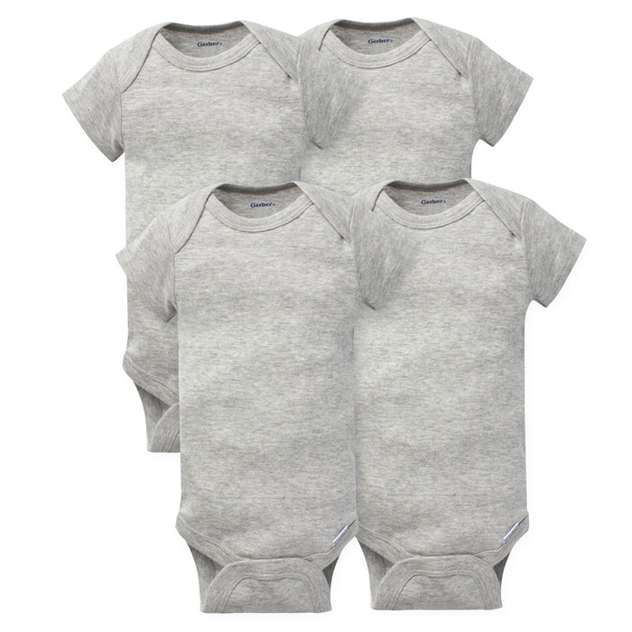 4-Pack Craft Gray Onesies® Bodysuits-Gerber Childrenswear Wholesale