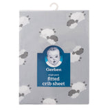 Baby Neutral Lamb Fitted Crib Sheet-Gerber Childrenswear Wholesale