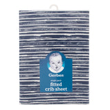 Baby Boys Navy Striped Fitted Crib Sheet-Gerber Childrenswear Wholesale