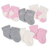 6-Pack Girls Happy Terry Bootie Socks-Gerber Childrenswear Wholesale