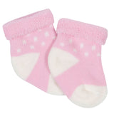 6-Pack Girls Happy Terry Bootie Socks-Gerber Childrenswear Wholesale
