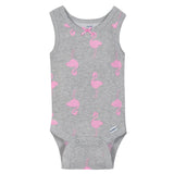 4-Pack Girls Flamingo Sleeveless Onesies® Bodysuits-Gerber Childrenswear Wholesale